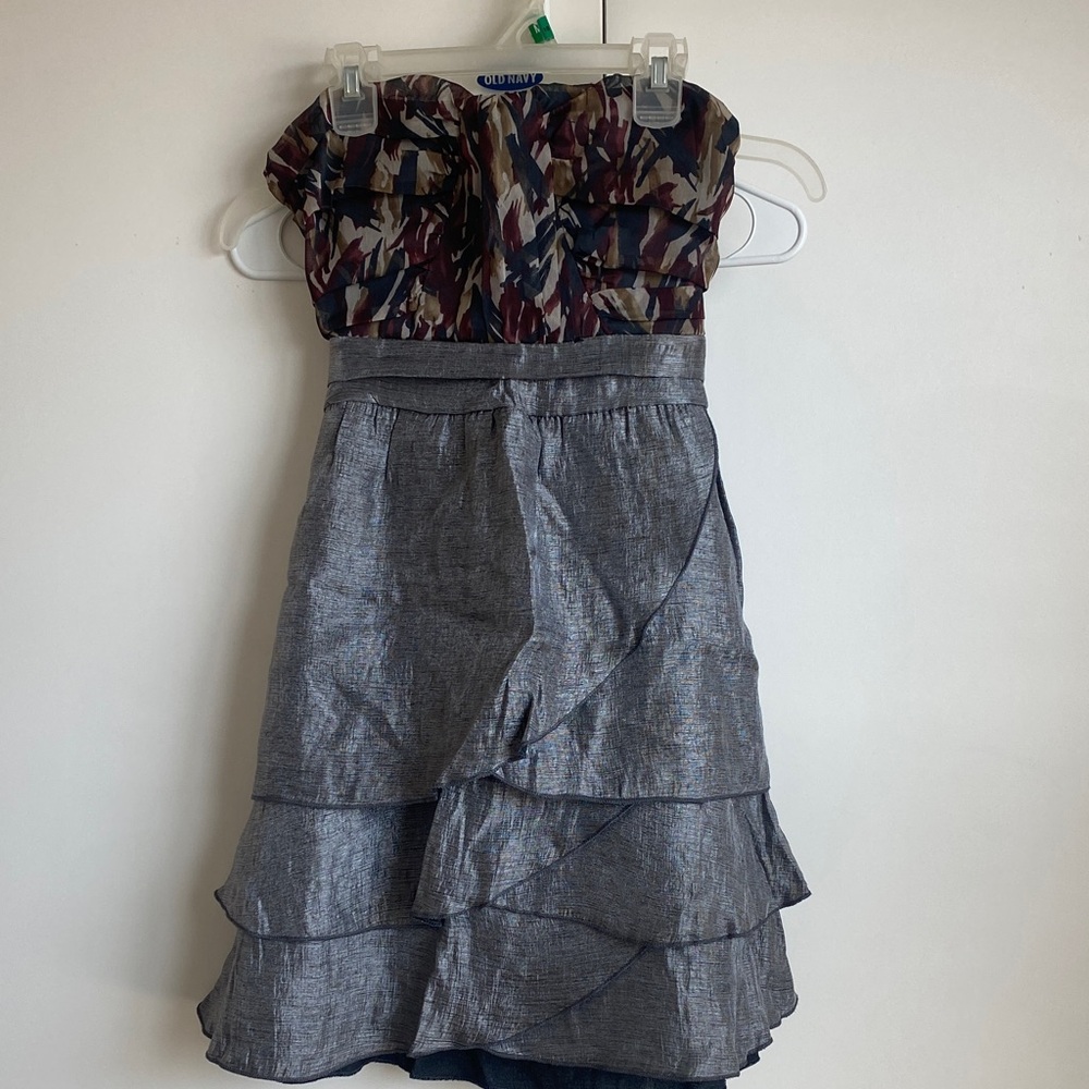 Francesca's Collections Strapless Dress - Multicolor and Gray